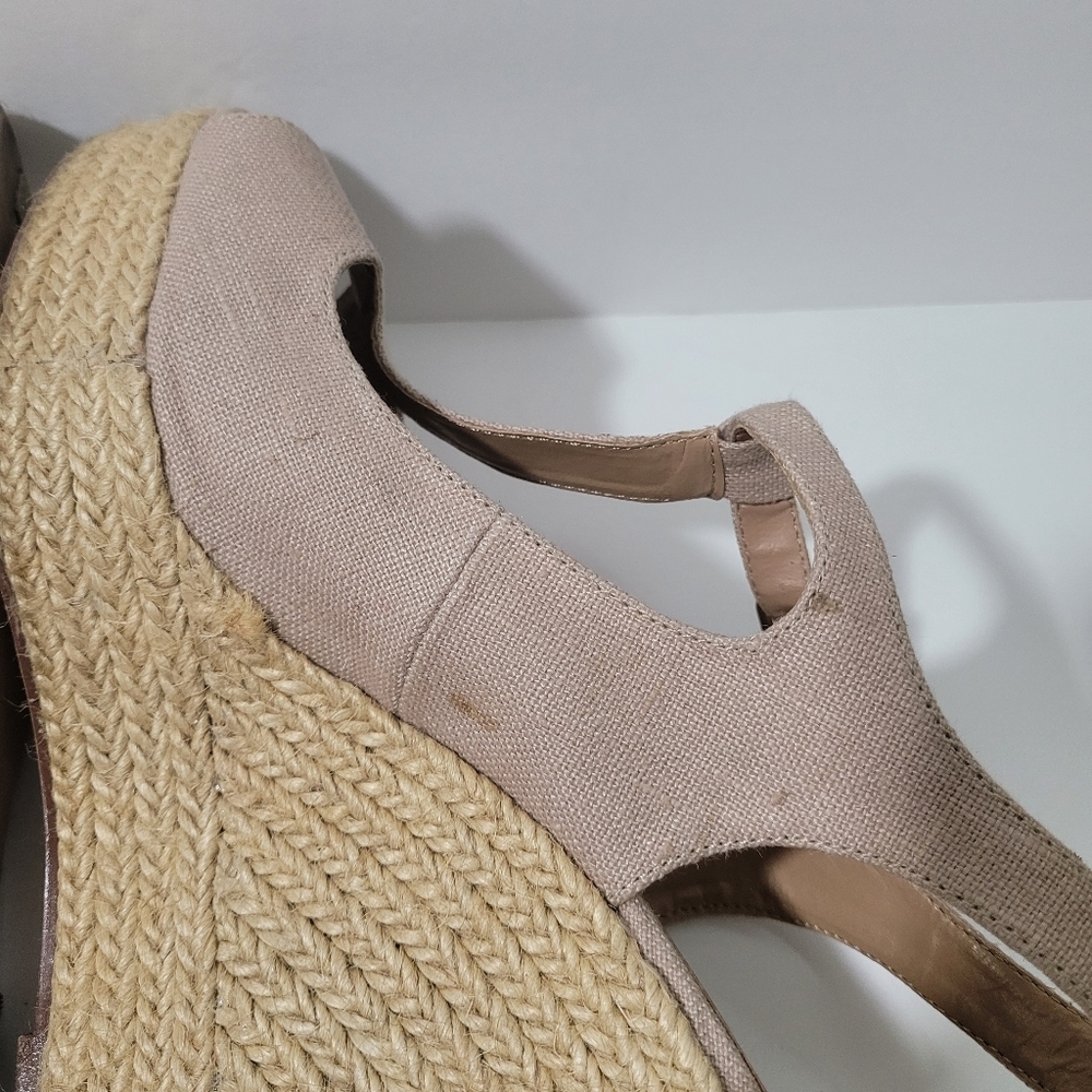 Steve Madden Kendraaa Oatmeal Wedge Espadrille Sandals Size 10 M - Picture 8 of 10